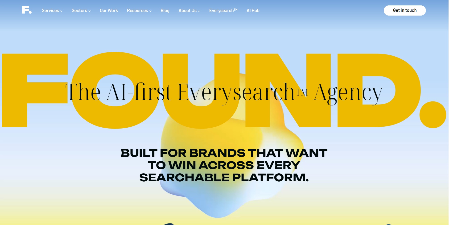 Found homepage highlighting AI-first search marketing services